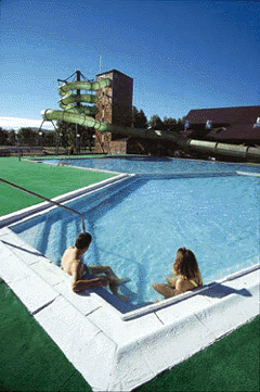 Fairmont's outdoor soaking pool, especially popular in winter, is kept between 100 and 105 degrees F.