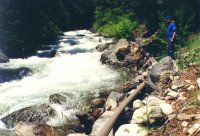 The flow of Boulder Creek near Darby generates power for a remote home-energy system.