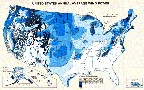 United States Annual Average Wind Power